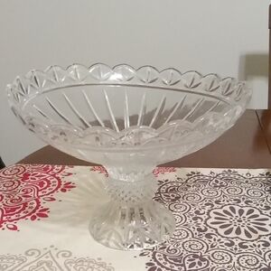 Elegant Clear Glass Compote Bowl